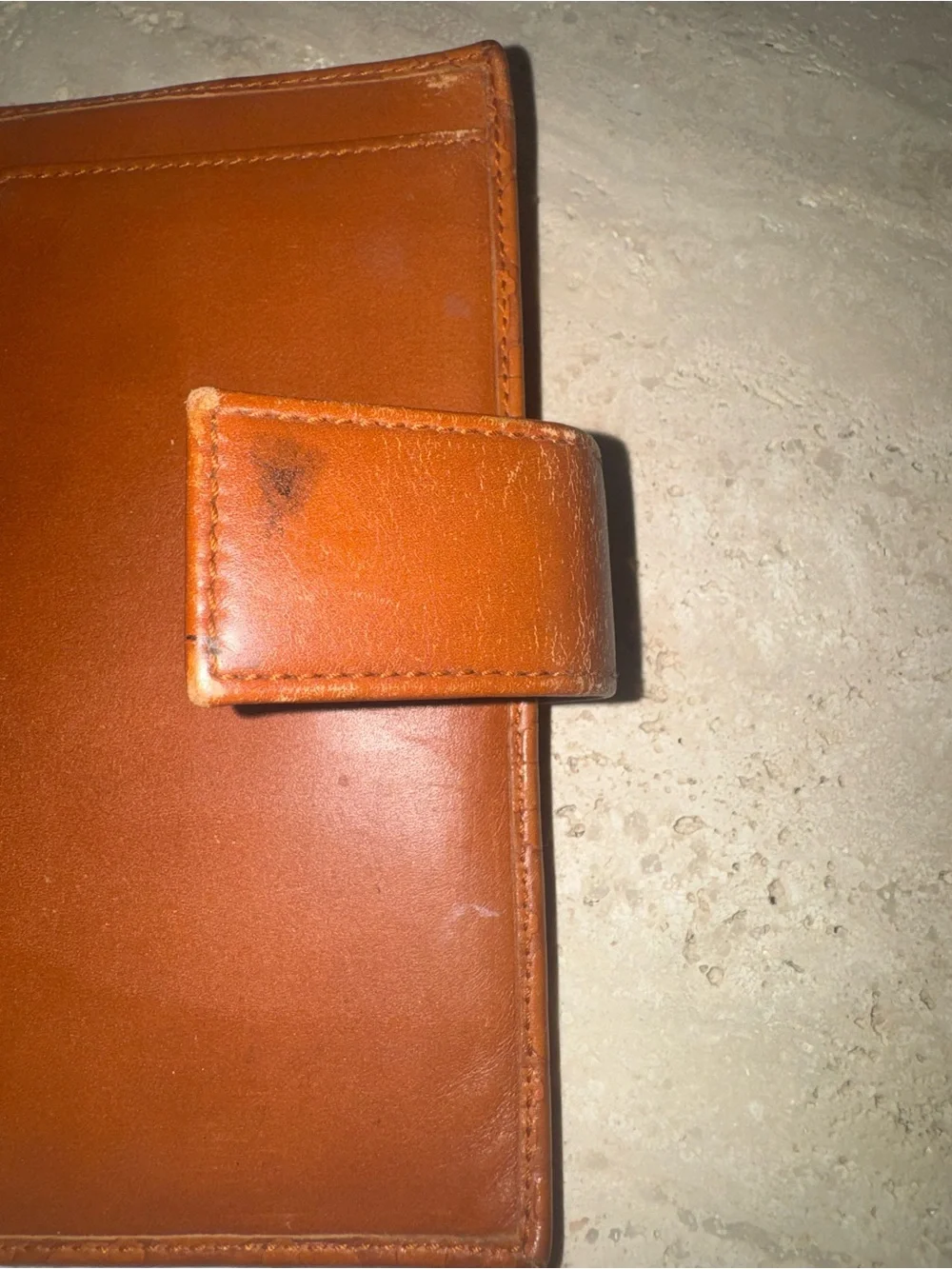 Gucci Cognac Leather Planner with Embossed Monogram
